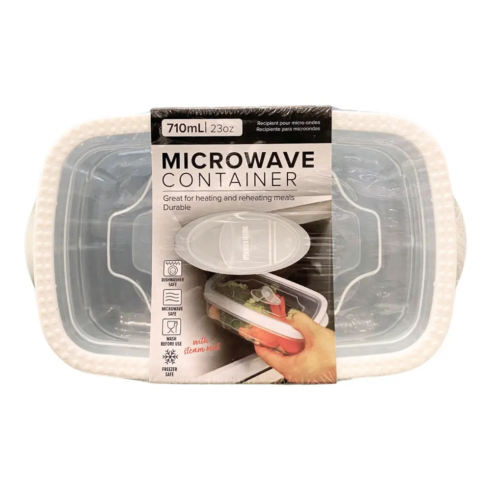 Hộp Đựng Thực Phẩm Cho Lò Vi Sóng, Microwave Container, 710ml (20 x 12 x 6cm) - UNCLE BILLS