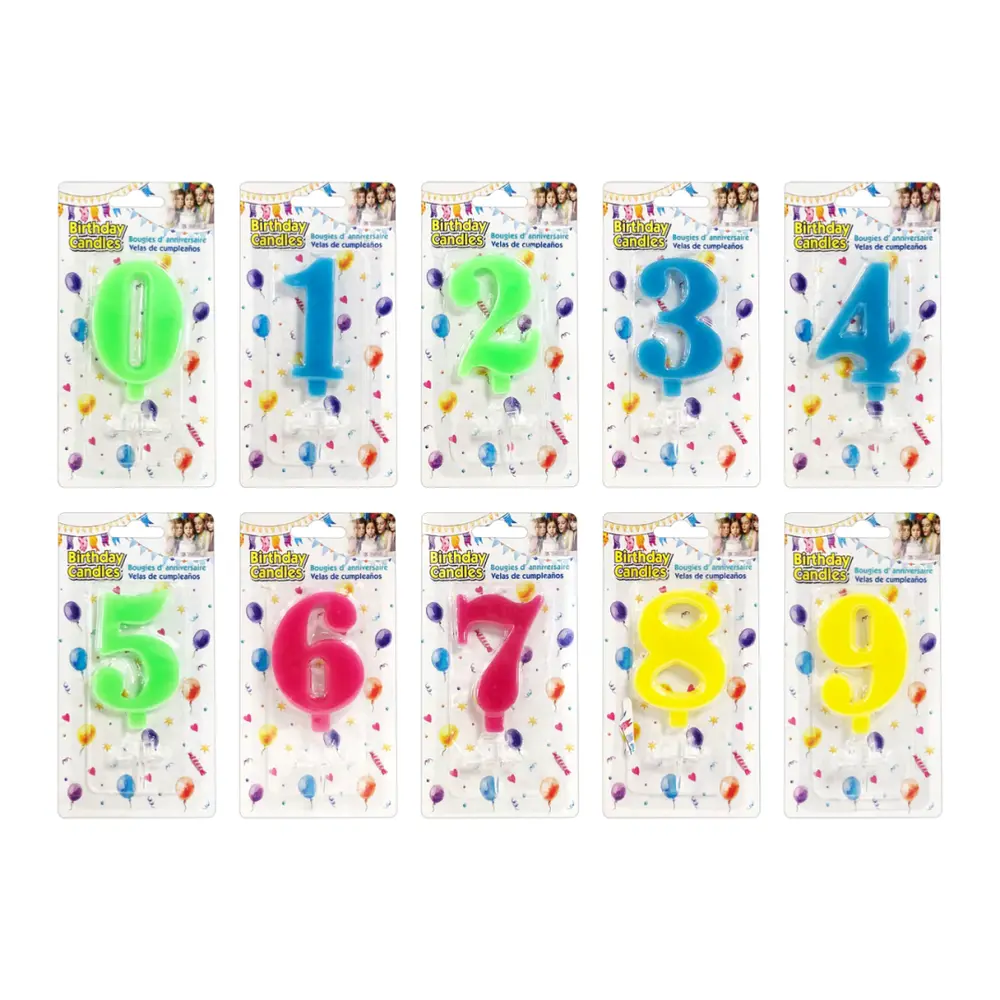 Nến Số (Nhiều Mẫu), Number Candle, 0 - 9 Assortment - UNCLE BILLS