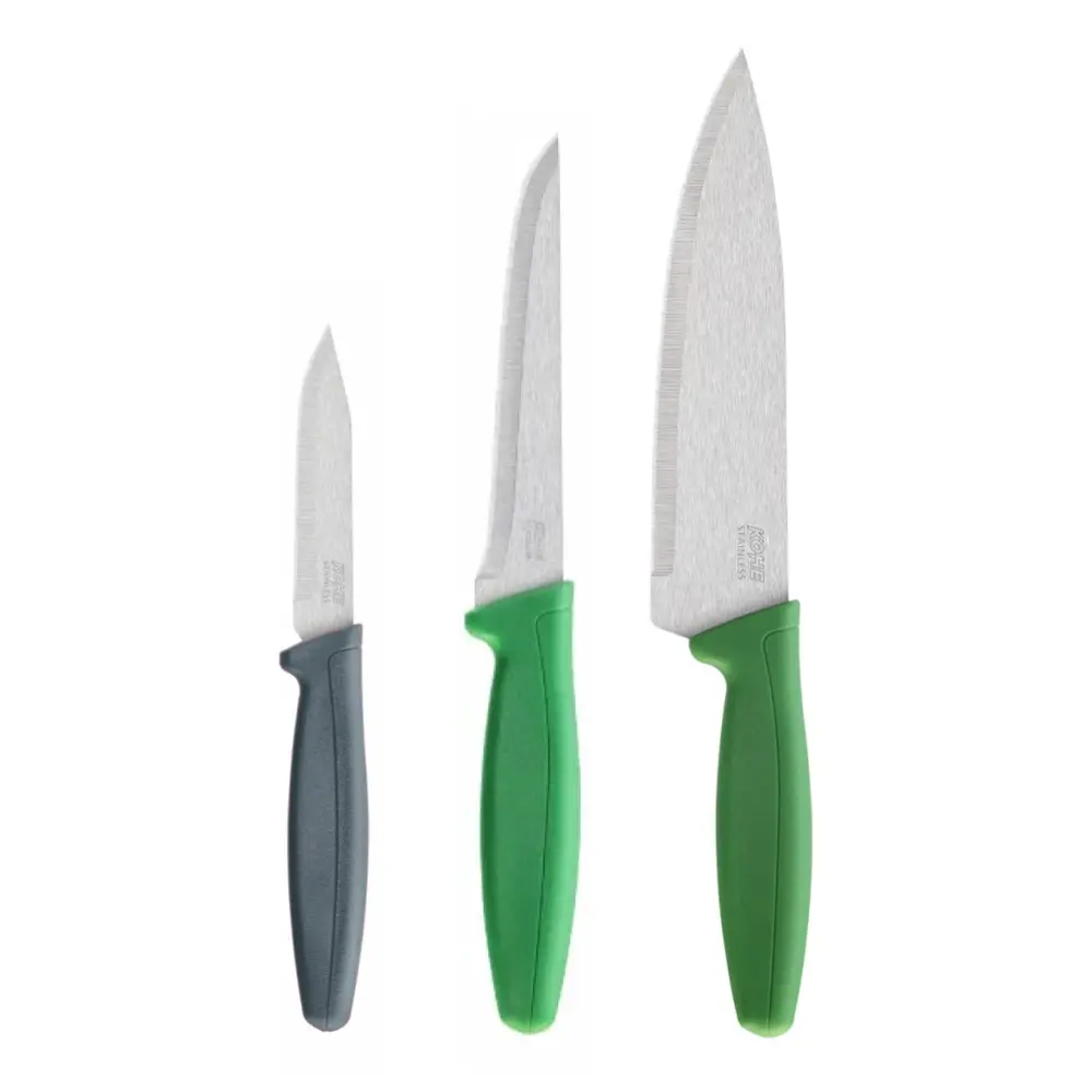Combo 3 Dao Bếp, Stainless Steel Kitchen Knife Set, 3-pcs Combo Pack, HK-301 - KOHE