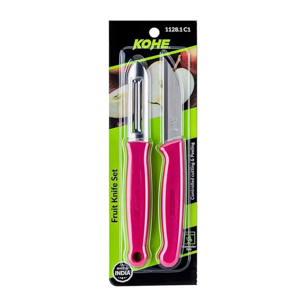 Combo 2 Dao Gọt Hoa Quả (Nhiều Màu), Stainless Steel Fruit Knife Set, 1128.1 C1 - KOHE