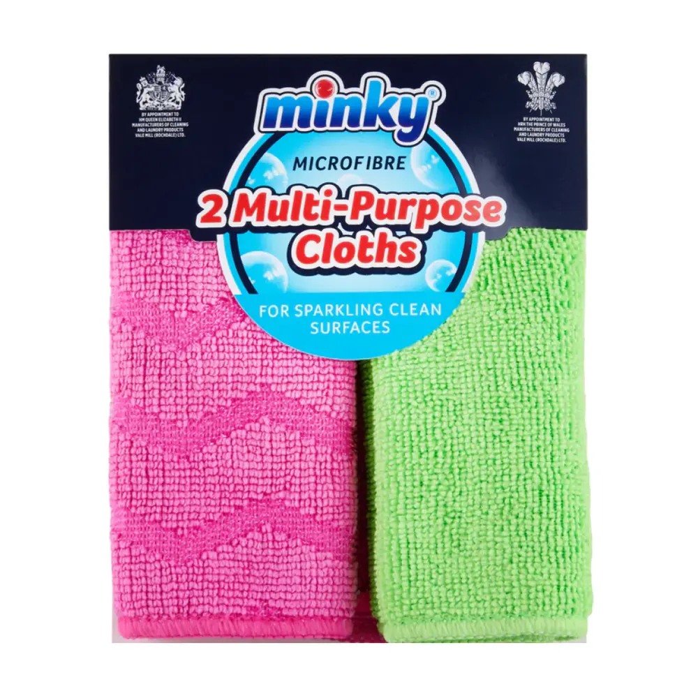 Khăn Lau Đa Dụng, Microfibre Multi-Purpose Cloths, 2 Cái (13.5 x 2 x 17cm) - MINKY