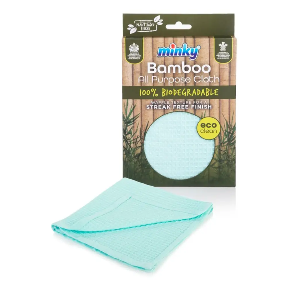 Khăn Lau Sợi Tre Đa Năng, Bamboo All-Purpose Cloth, 100% Biodegradable (14 x 2 x 22cm) - MINKY