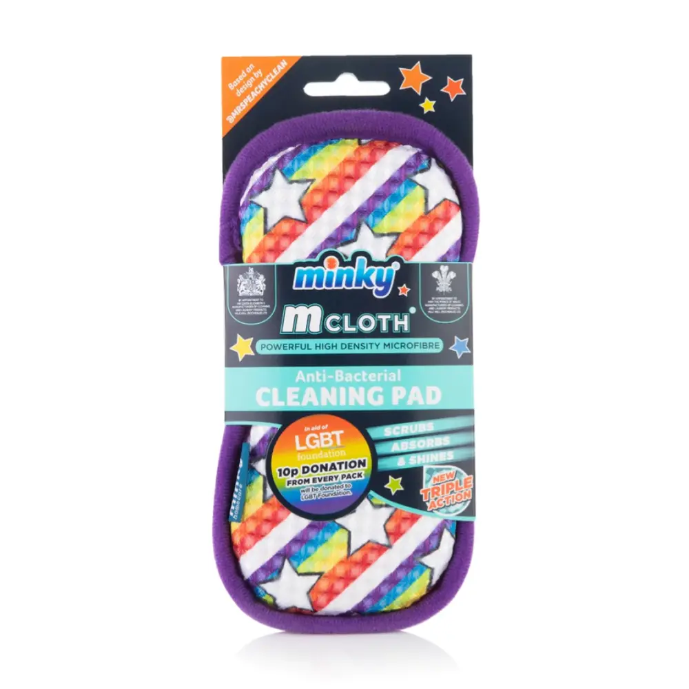 Miếng Lau Kháng Khuẩn, Mcloth, Powerful High Density Microfibre, Anti-bacterial Cleaning Pad, LGBT Edition (9.5 x 2.5 x 19cm) - MINKY