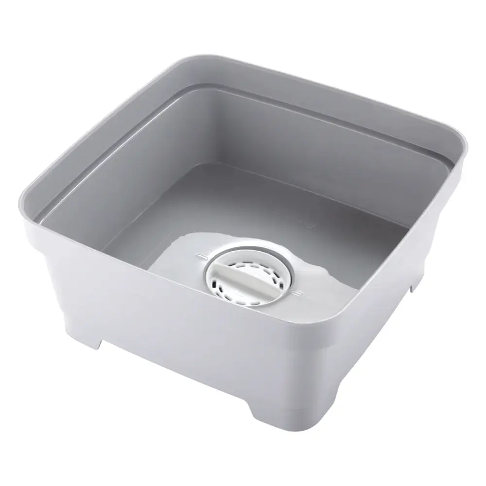 Chậu Rửa Chén Đa Năng Màu Xám, Kitchen Washing Up Bowl with Plug (33 x 33 x 15.5cm) - MINKY