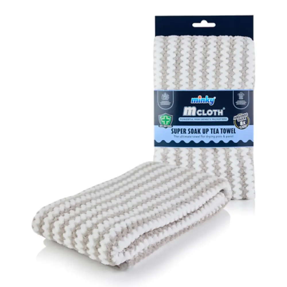 Khăn Lau Chén Đĩa Siêu Thấm Nước Xám, Mcloth, Powerful High Density Microfibre, Super Soak Up Tea Towel (70 x 40cm) - MINKY