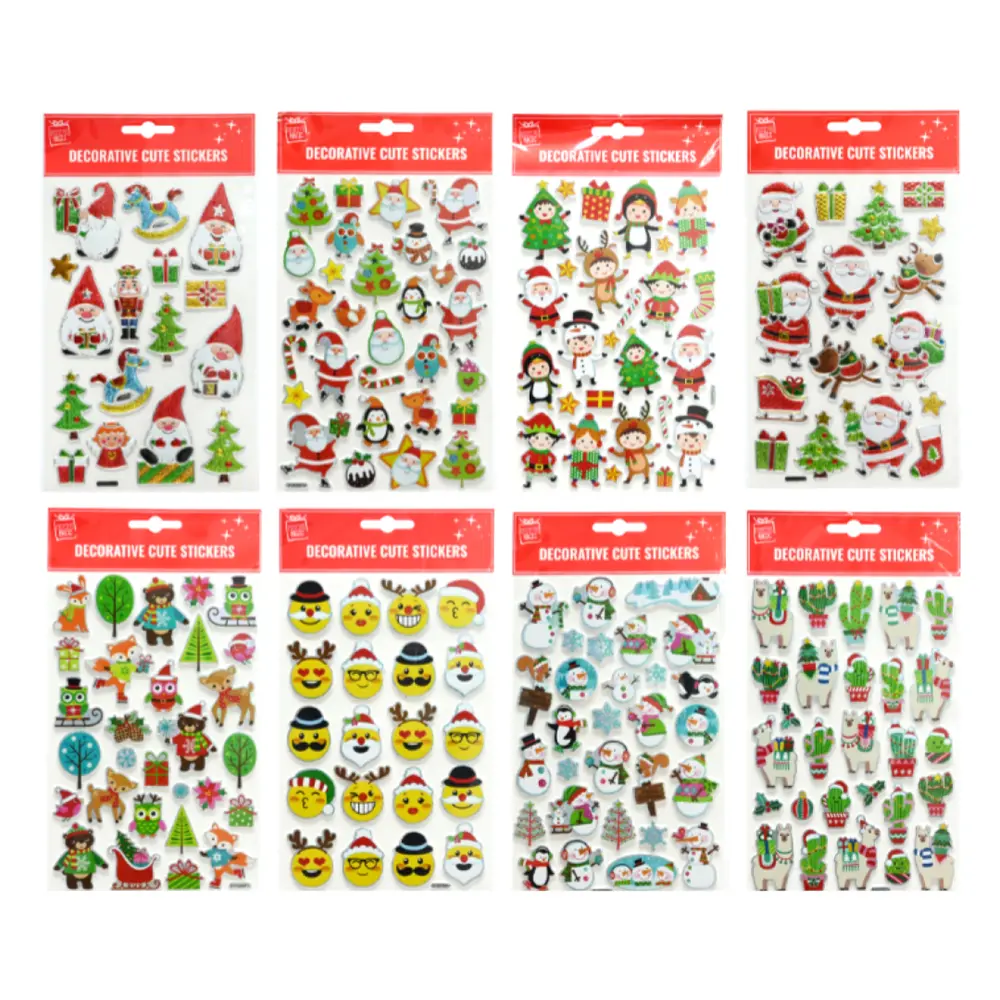 Hình Dán Noel Dập Nổi (Nhiều Mẫu), Christmas Decorative Cute Stickers - UNCLE BILLS