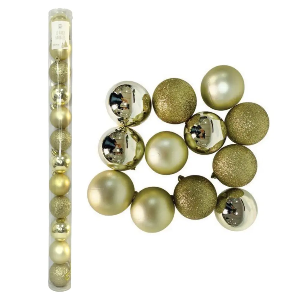 Quả Châu Trang Trí Giáng Sinh Màu Vàng, 12 Pack Gold Baubles (50mm) - UNCLE BILLS