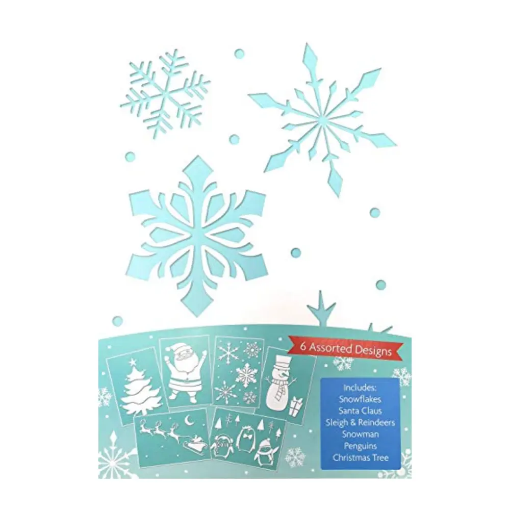 Set 6 Khuôn Xịt Tuyết Hình Giáng Sinh, 6 Pack Snow Stencil Set, 6 Assorted Designs - UNCLE BILLS