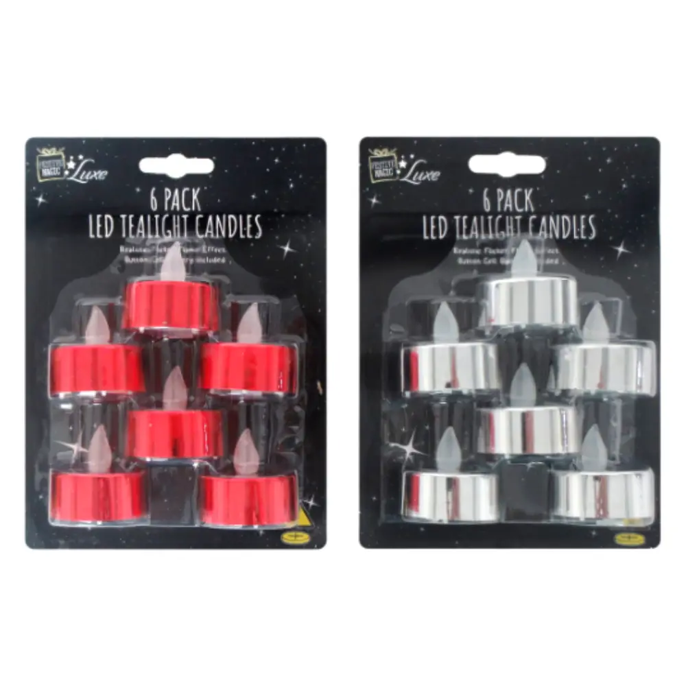 Nến Đèn Led (Nhiều Mẫu), LED Tealight Candles with Flicker Flame Effect, 6 Cái - UNCLE BILLS