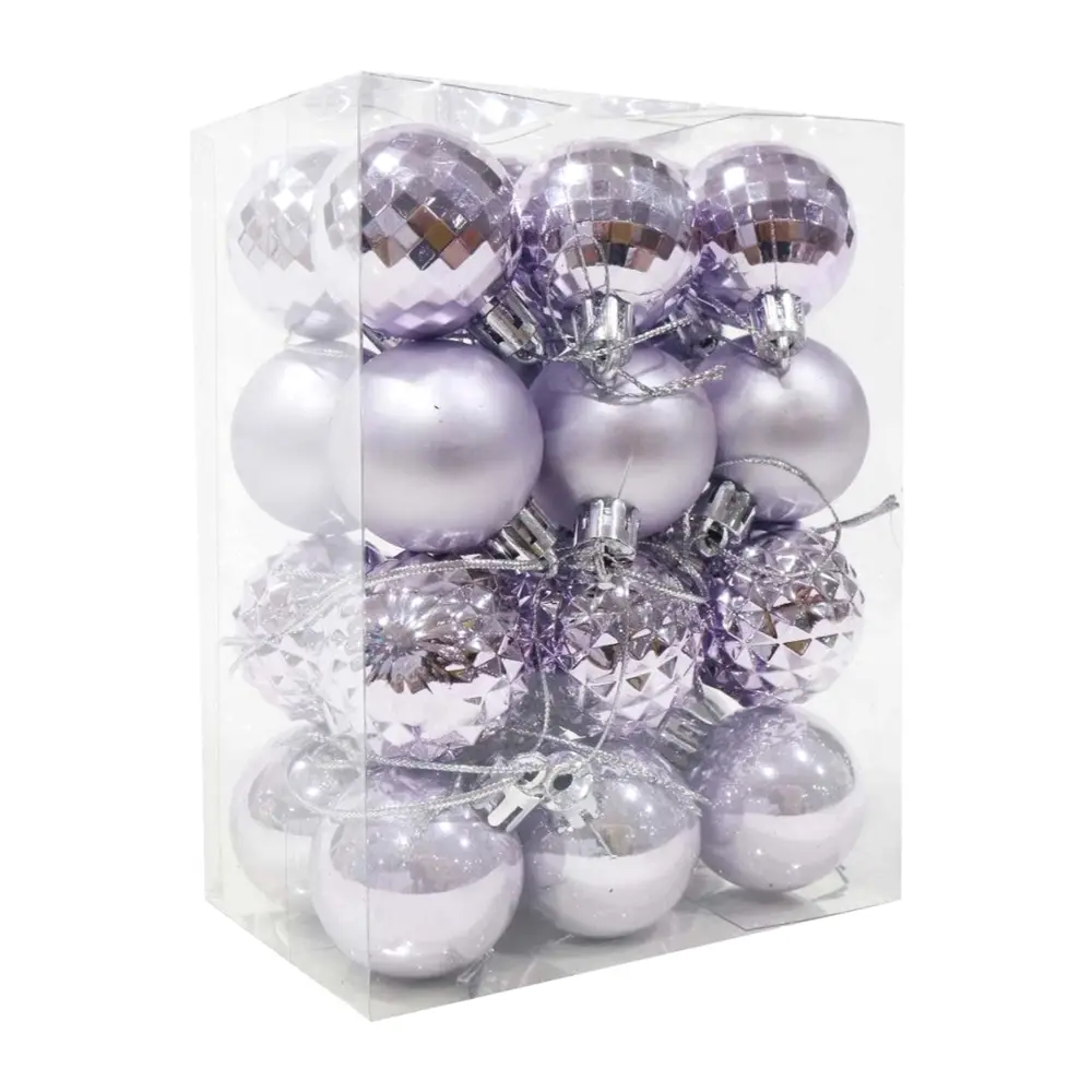 Quả Châu Trang Trí Giáng Sinh Màu Hoa Tử Đinh Hương, 24 Pack Lilac Baubles (40mm) - UNCLE BILLS