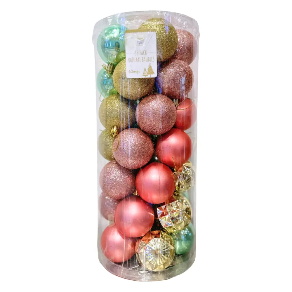 Quả Châu Trang Trí Màu Xanh Vàng Hồng, 35 Pack Natural Baubles (60mm) - UNCLE BILLS