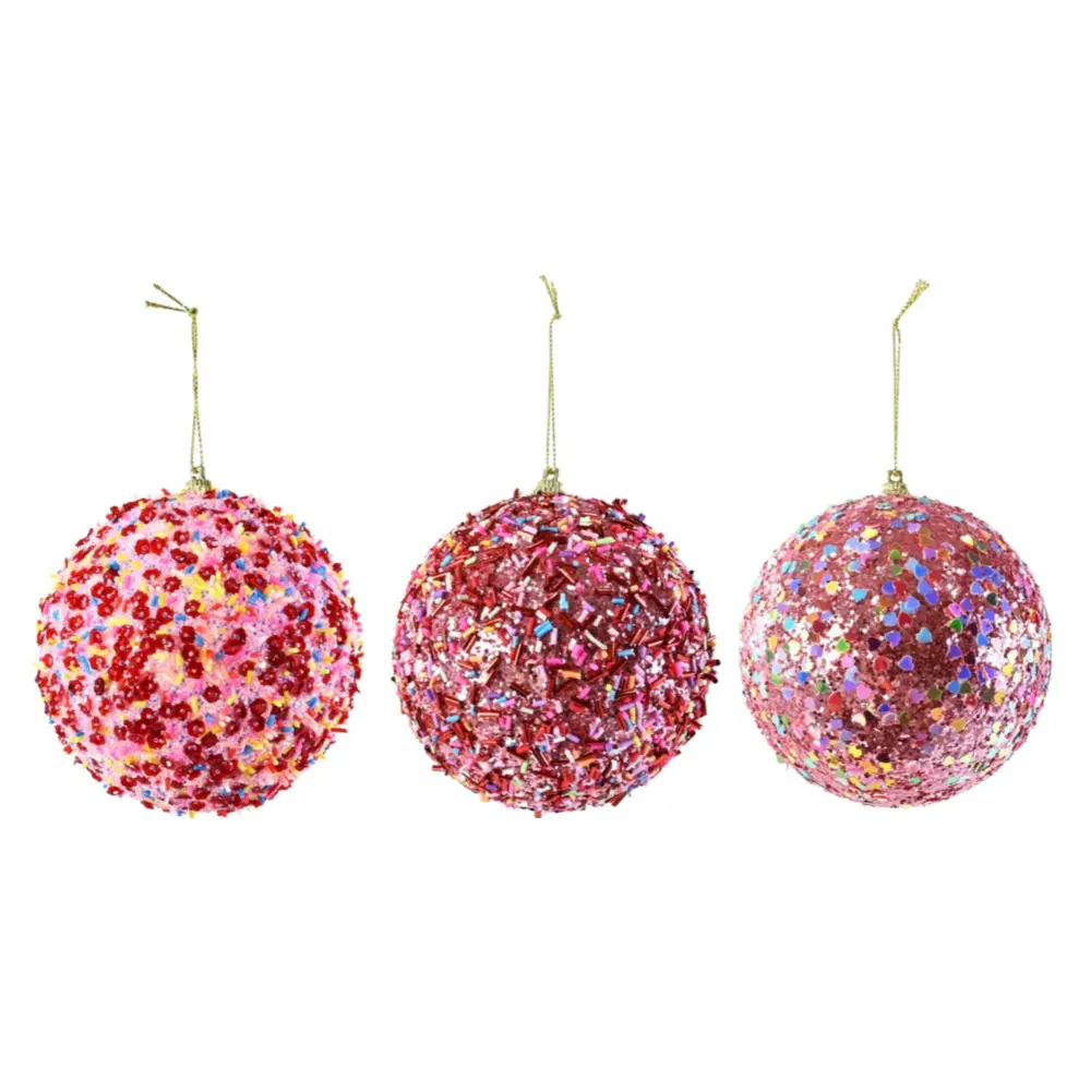 Trái Châu Kim Tuyến Trang Trí Noel, Xmas Sprinkle Bauble (10cm) - UNCLE BILLS