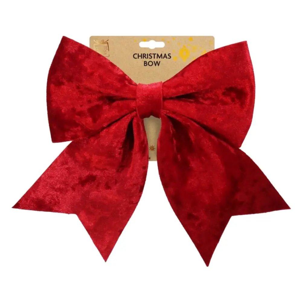 Nơ Nhung Đỏ Trang Trí Noel, Red Velvet Christmas Bow (19 x 26cm) - UNCLE BILLS