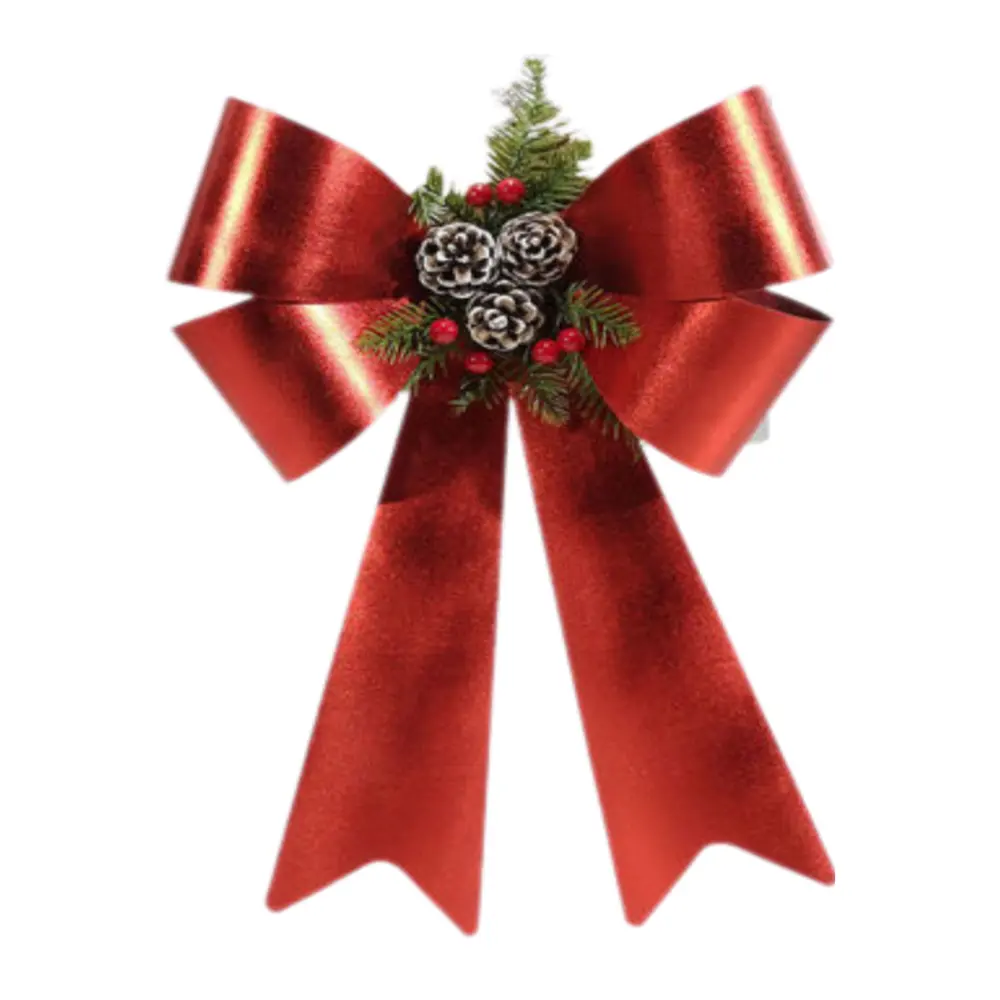 Nơ Đỏ Trang Trí Giáng Sinh, Rustic Christmas Bow (37 x 54cm) - UNCLE BILLS