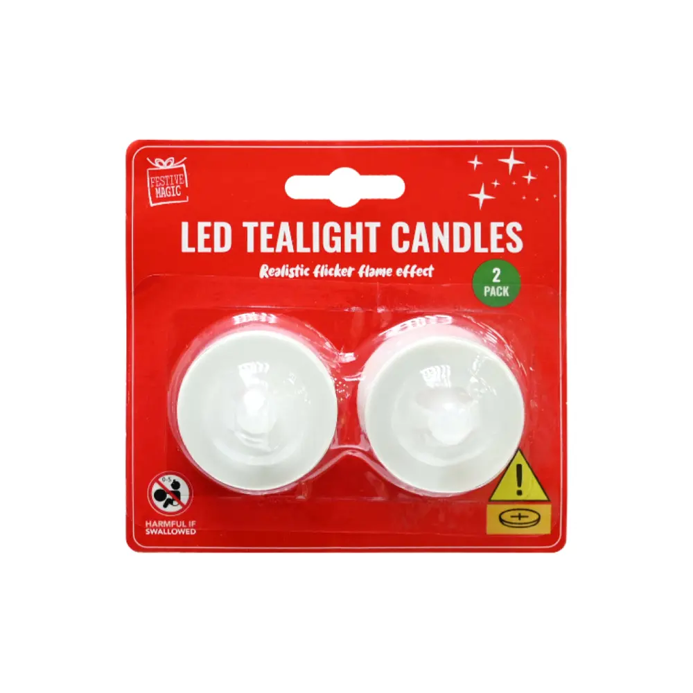 Nến Đèn Led Lung Linh, LED Tealight Candles with Flicker Flame Effect, 2 Cái - UNCLE BILLS