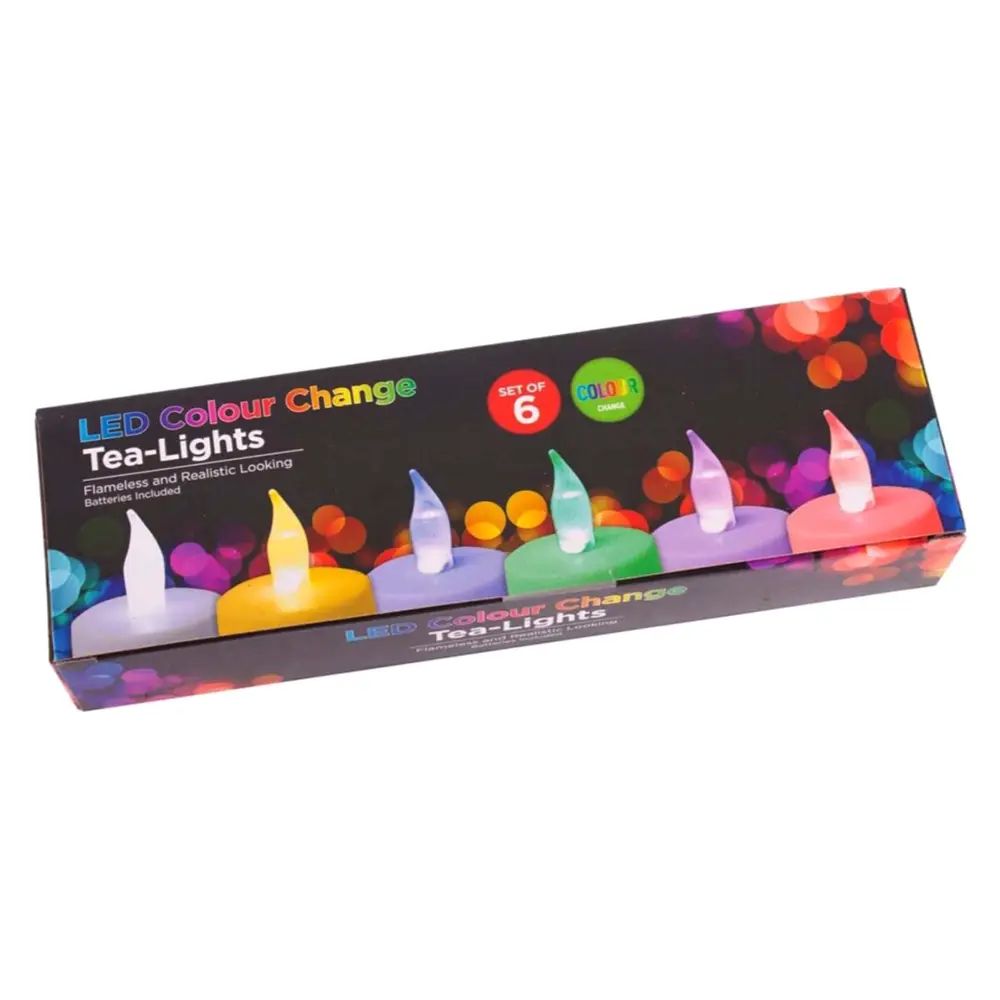 Nến Đèn Led Thay Đổi Màu Sắc, LED Colour Change Tea Lights Candle, Colour Change, 6 Cái - UNCLE BILLS