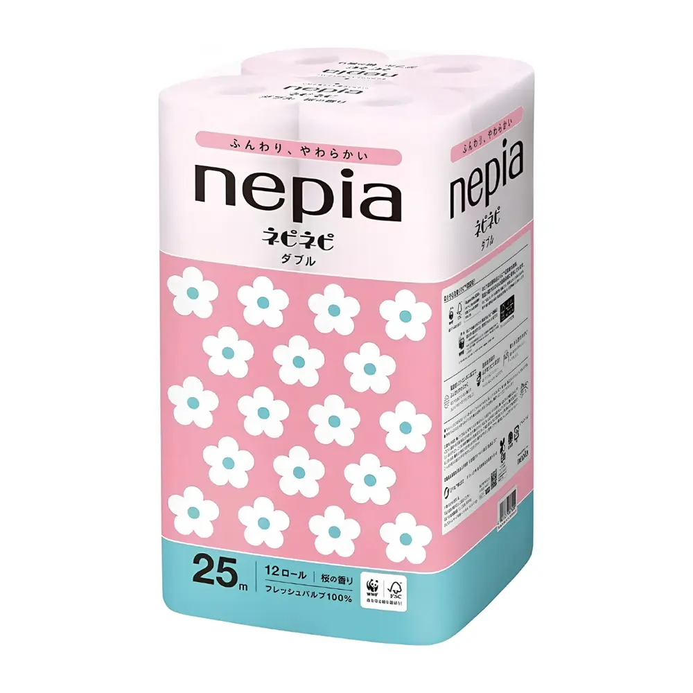 Giấy Vệ Sinh 2 Lớp Hương Hoa Anh Đào, Toilet Paper, Cherry Blossoms, 12 Cuộn (109mm x 25m) - NEPIA