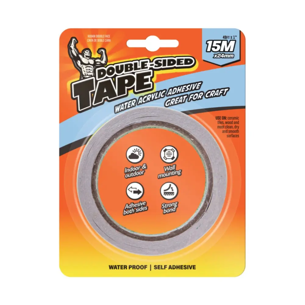 Băng Keo 2 Mặt, Double-Sided Tape, Water Acrylic Adhesive (15m x 24mm) - UNCLE BILLS