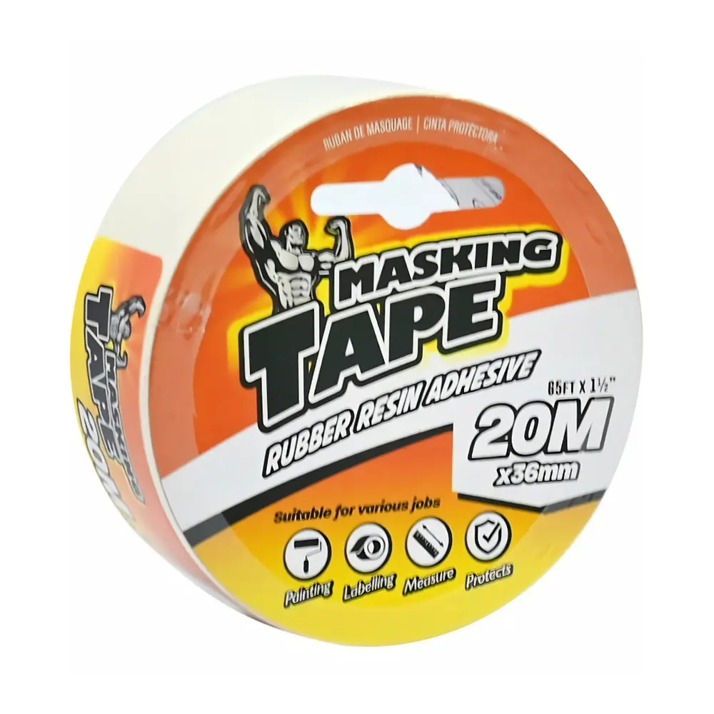 Băng Keo Giấy, Masking Tape, Rubber Resin Adhesive (20m x 36mm) - UNCLE BILLS