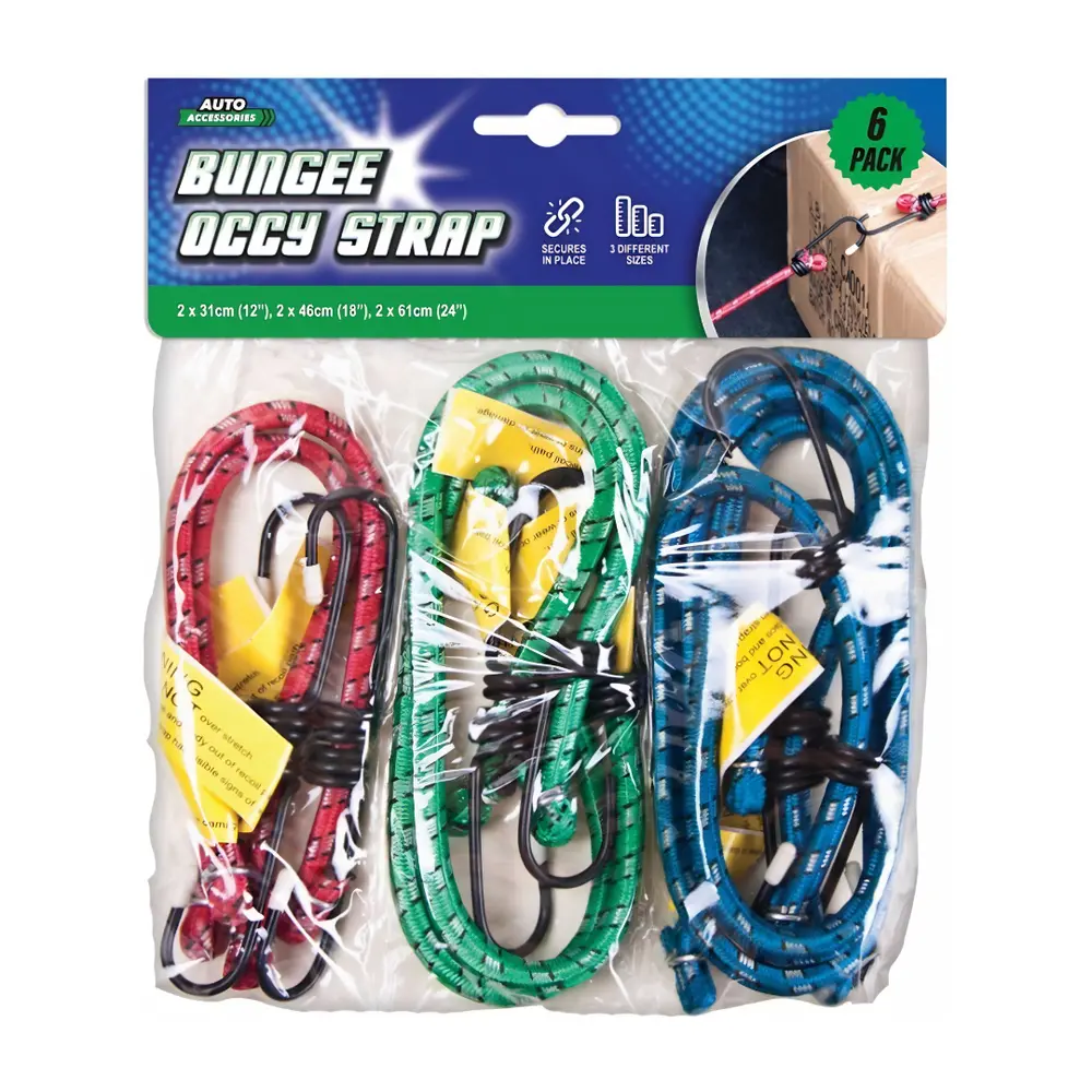 Dây Ràng Đồ Buộc Xe Có Móc, Bungee/Occy Strap, 6 Sợi (31, 46, 61cm) - UNCLE BILLS