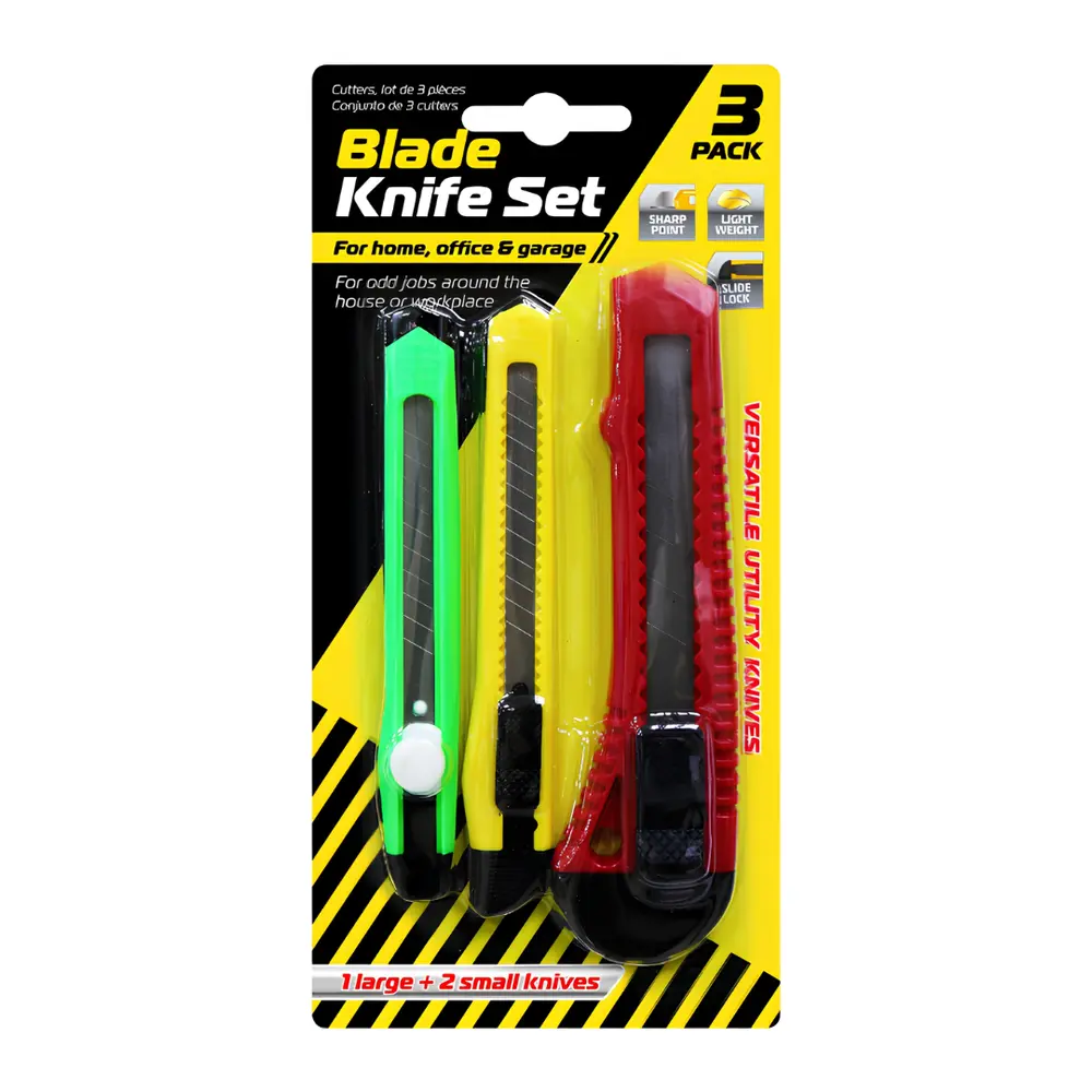 Bộ Dao Cắt & Rọc Giấy Thông Dụng, Blade Knife Set, Versatile Utility Knives, 3 Cái - UNCLE BILLS