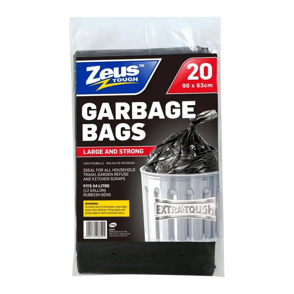 Bao Rác Đen, Large & Strong Garbage Bags, 20 Cái, 54L (90 x 63cm) - UNCLE BILLS