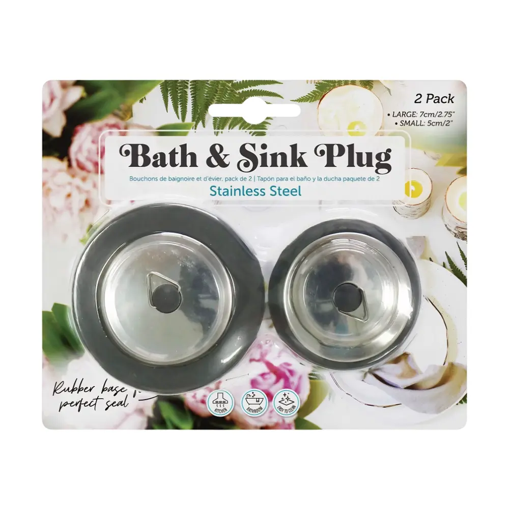 Nắp Đậy Chặn Thoát Nước Bồn Rửa & Bồn Tắm, Stainless Steel Bath & Sink Plug, 2 Cái (5, 7cm) - UNCLE BILLS