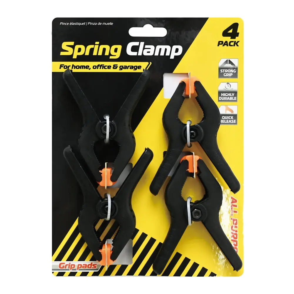 Kềm Kẹp Lò Xo Đa Dụng, All-Purpose Spring Clamp with Grip Pads, 4 Cái (9cm) - UNCLE BILLS