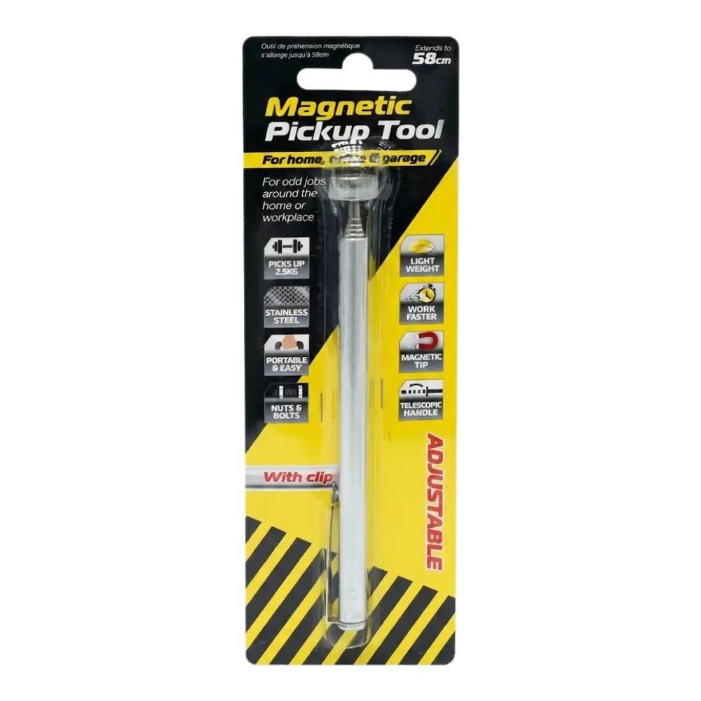 Dụng Cụ Hút Đinh Ốc Vít Bằng Nam Châm Có Thể Kéo Dài, Adjustable Magnetic Pickup Tool with Clip (58cm) - UNCLE BILLS