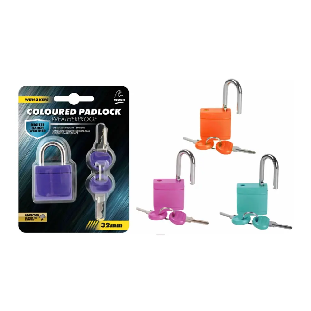 Ổ Khóa Kèm 2 Chìa Khóa, Weatherproof Coloured Padlock with 2 Keys (32mm) - UNCLE BILLS