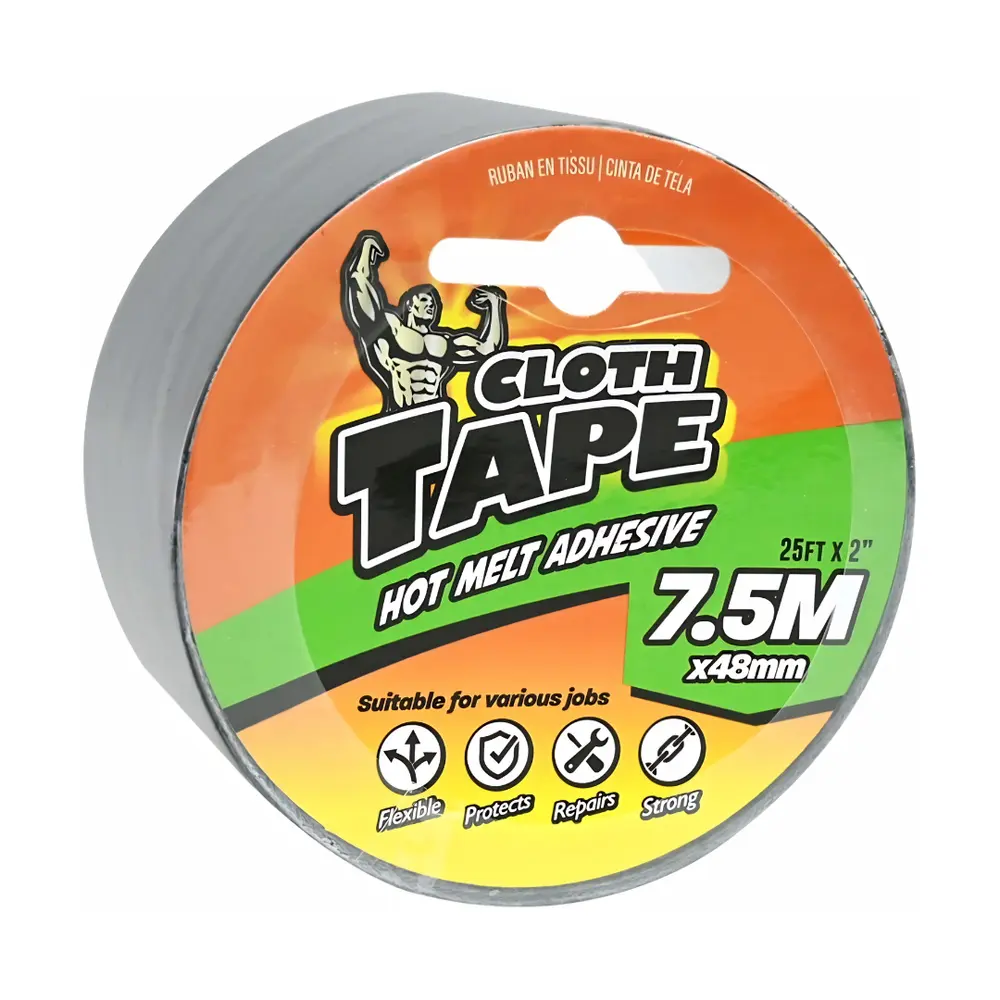 Băng Keo Vải Màu Đen, Black Cloth Tape, Hot Melt Adhesive (7.5m x 48mm) - UNCLE BILLS