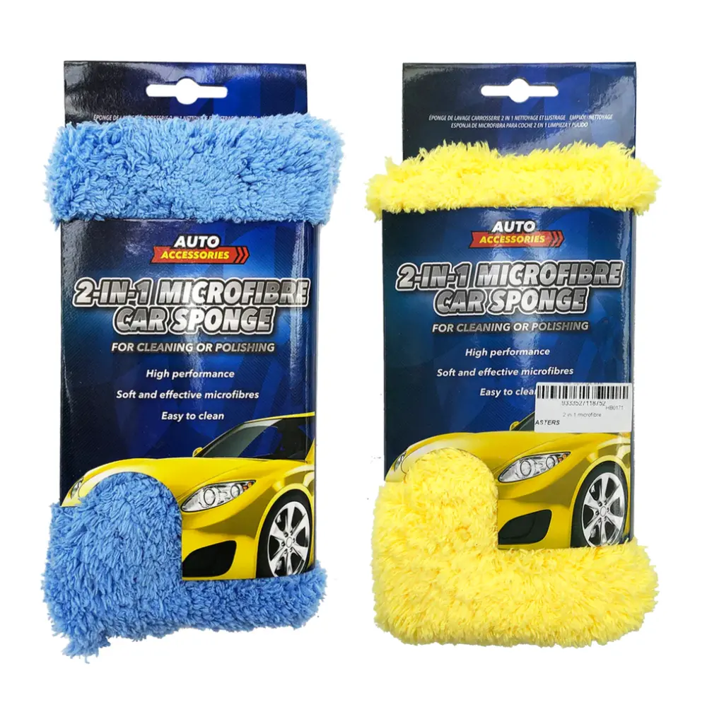 Miếng Lau Chùi Làm Bóng Xe Hơi (Nhiều Mẫu), Auto Accessories, 2 in 1 Microfibre Car Sponge - UNCLE BILLS