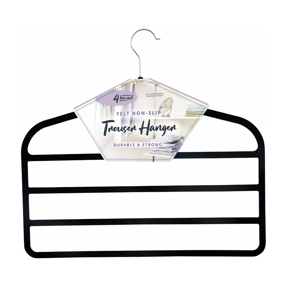 Móc Treo Quần Bằng Nhung (Nhiều Mẫu), Felt Non-Slip Trouser Hanger, 4 Bar Rail - UNCLE BILLS