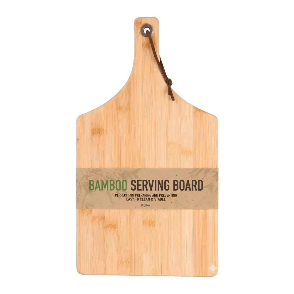 Thớt Tre Phục Vụ Đồ Ăn Có Tay Cầm, Bamboo Serving Board with Handle (45 x 25cm) - UNCLE BILLS
