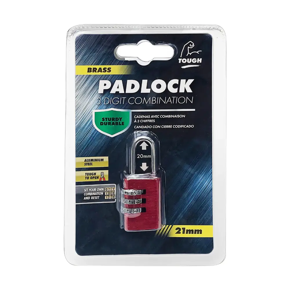 Ổ Khóa Mật Mã 3 Số Vali Du Lịch, Steel Padlock, 3-Digit Combination (21mm) - UNCLE BILLS