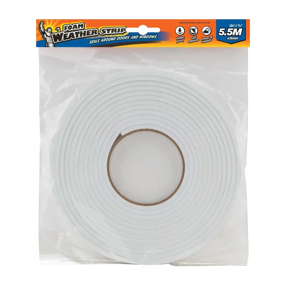 Băng Keo Xốp/Dải Xốp Chèn Khe Cửa, Foam Weather Strip (9mm x 5.5m) - UNCLE BILLS