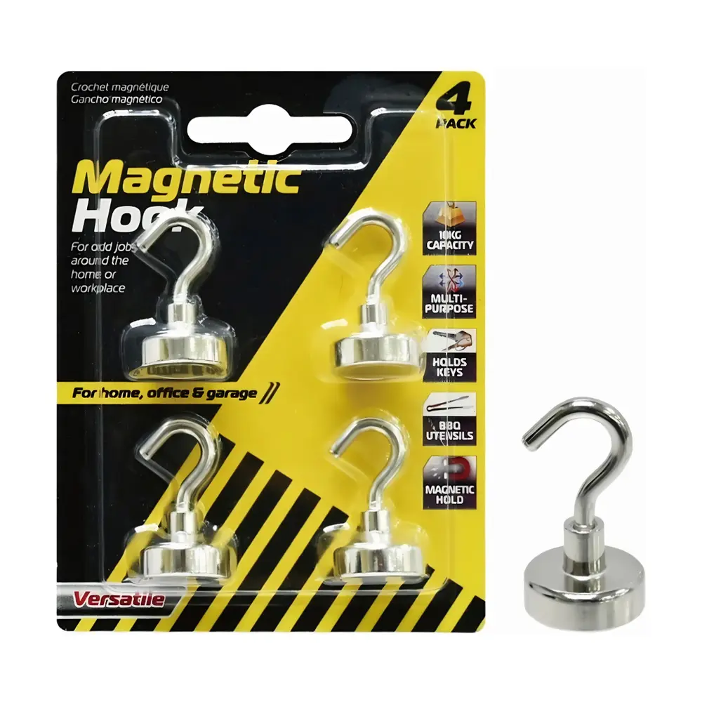 Móc Nam Châm, Magnetic Hook, 4 Cái (4 x 2cm) - UNCLE BILLS