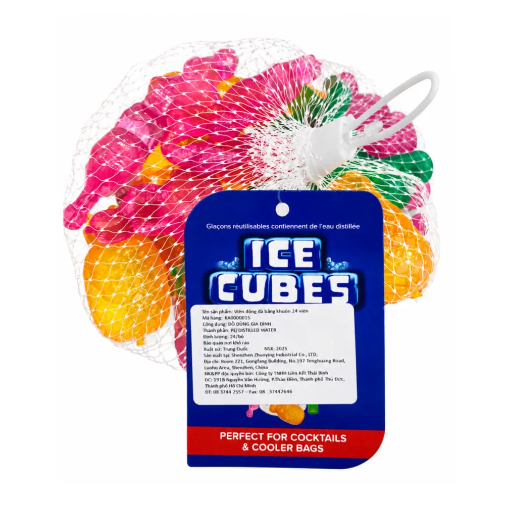 Đá Viên Giữ Lạnh Tái Sử Dụng Nhiều Hình, Reusable Novelty Ice Cubes, BPA Free, 24 Viên (5 x 4 x 1.5cm) - UNCLE BILLS