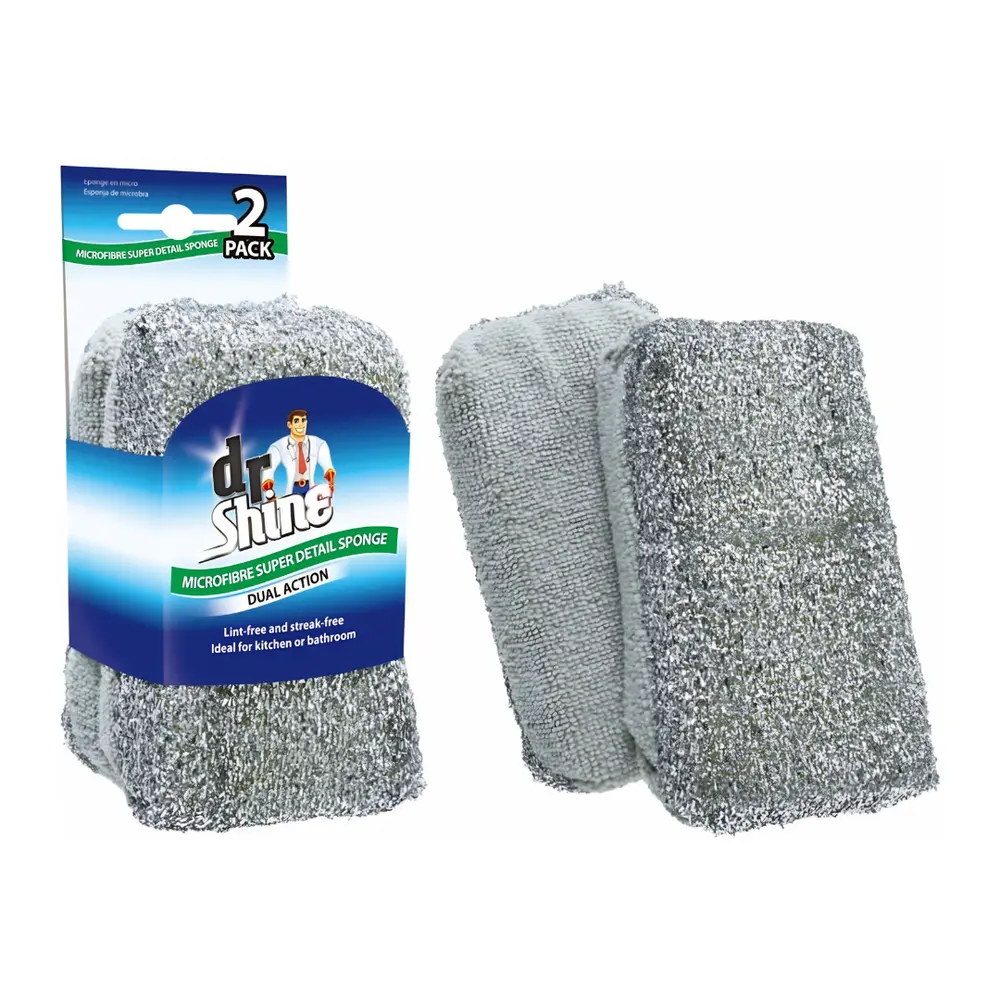 Miếng Bọt Biển Sợi Siêu Mảnh, Microfibre Super Detail Sponge, Dual Action, 2 Cái - DR SHINE