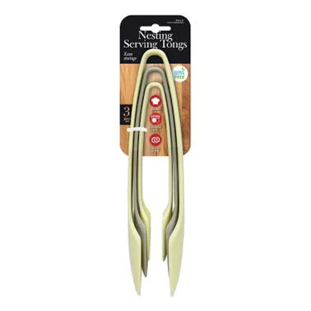 Kẹp Gắp Thức Ăn Đa Năng, Nesting Serving Tongs, BPA Free, 3 Cái - UNCLE BILLS