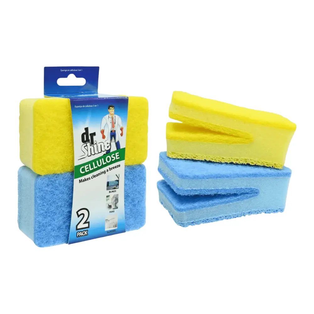 Miếng Bọt Biển Chống Trầy, 3 in 1 Non-Scratch Cellulose Sponge, 2 Cái - DR SHINE