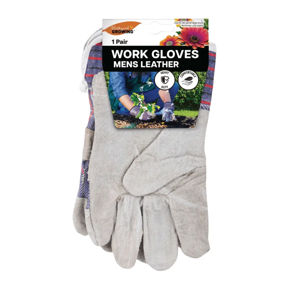 Găng Tay Làm Vườn Bằng Da, Backyard Growing, Mens Leather Garden Work Gloves, 1 Cặp - UNCLE BILLS