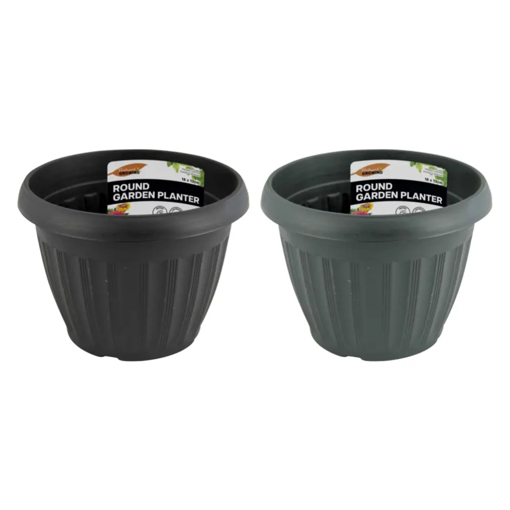 Chậu Hoa Tròn Kiểu Hy Lạp Cỡ Nhỏ (Nhiều Mẫu), Backyard Growing, Round Garden Planter Pot (18 x 13cm) - UNCLE BILLS