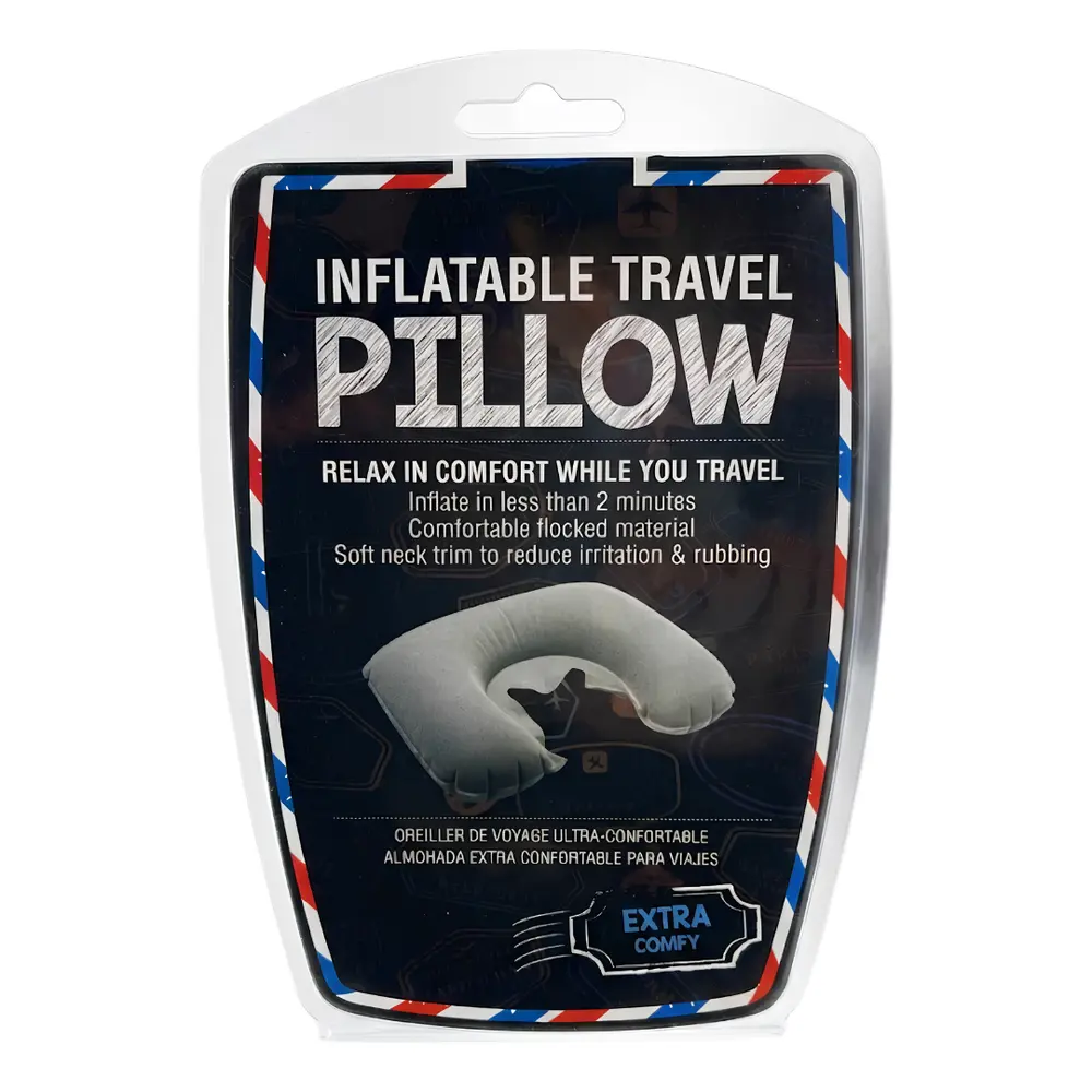 Gối Bơm Hơi Chữ U Kê Cổ Du Lịch, Inflatable Travel Pillow (33 x 26cm) - UNCLE BILLS