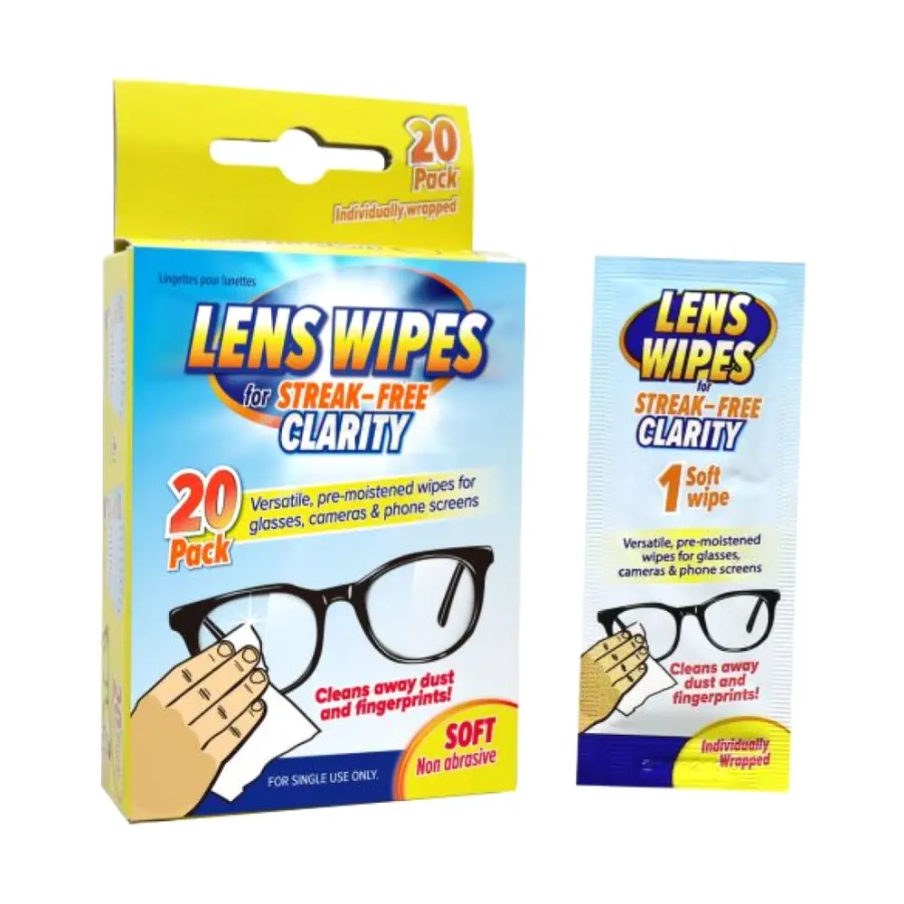 Khăn Lau Tròng Mắt Kính, Soft Non-Abrasive Lens Wipes, 20 Tờ - UNCLE BILLS