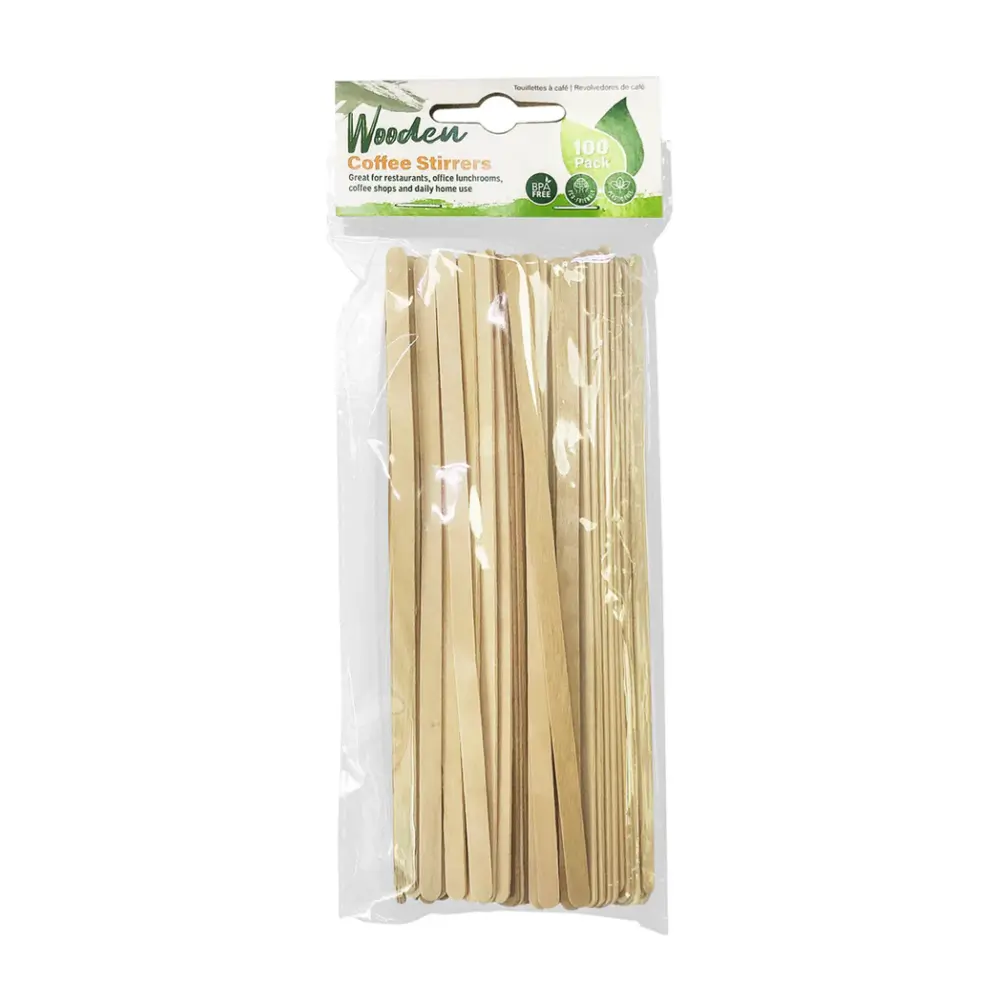 Que Gỗ Khuấy Cà Phê, Wooden Coffee Stirrers, 100 Cái - UNCLE BILLS
