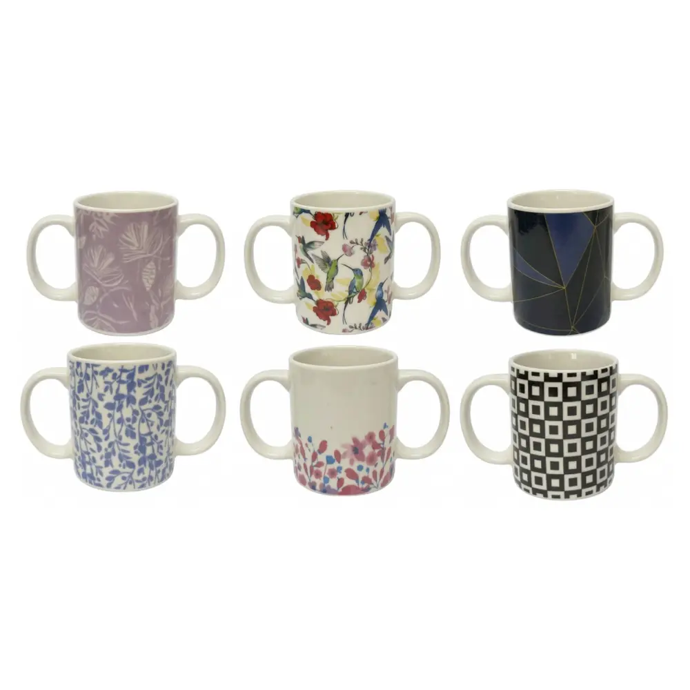 Ly Sứ Họa Tiết 2 Quai Cầm (Nhiều Mẫu), Ceramic Mug with Double Handle - UNCLE BILLS