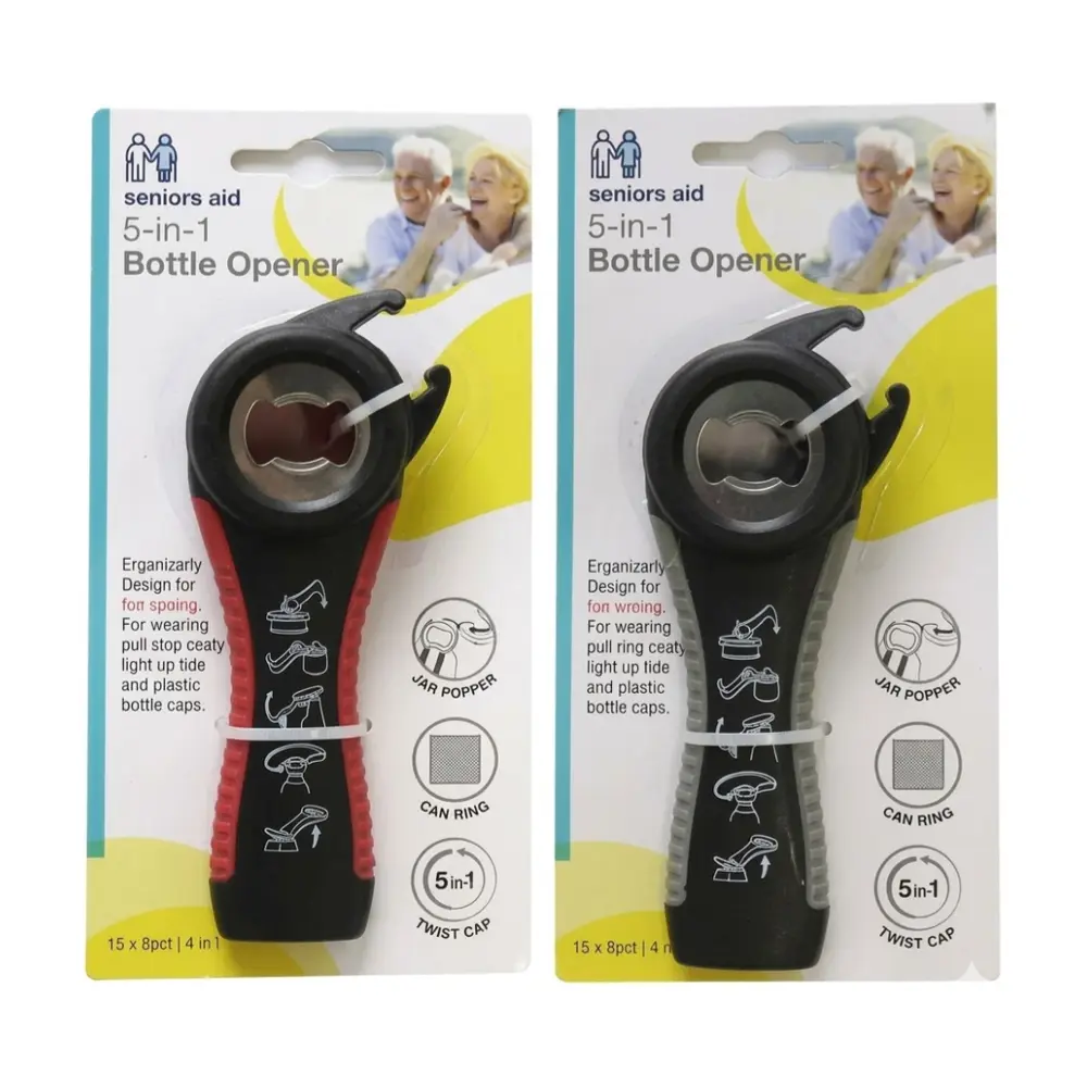 Đồ Khui Nắp Chai Lọ Trợ Lực, Seniors Aid, 5 in 1 Multi-Purpose Bottle Opener (14 x 6cm) - UNCLE BILLS