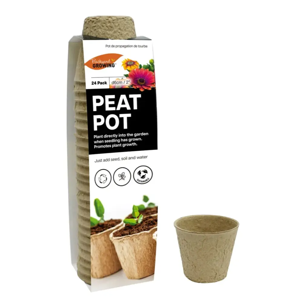 Chậu Than Bùn Tròn, Backyard Growing, Round Propagation Peat Pot, 24 Cái (6cm) - UNCLE BILLS