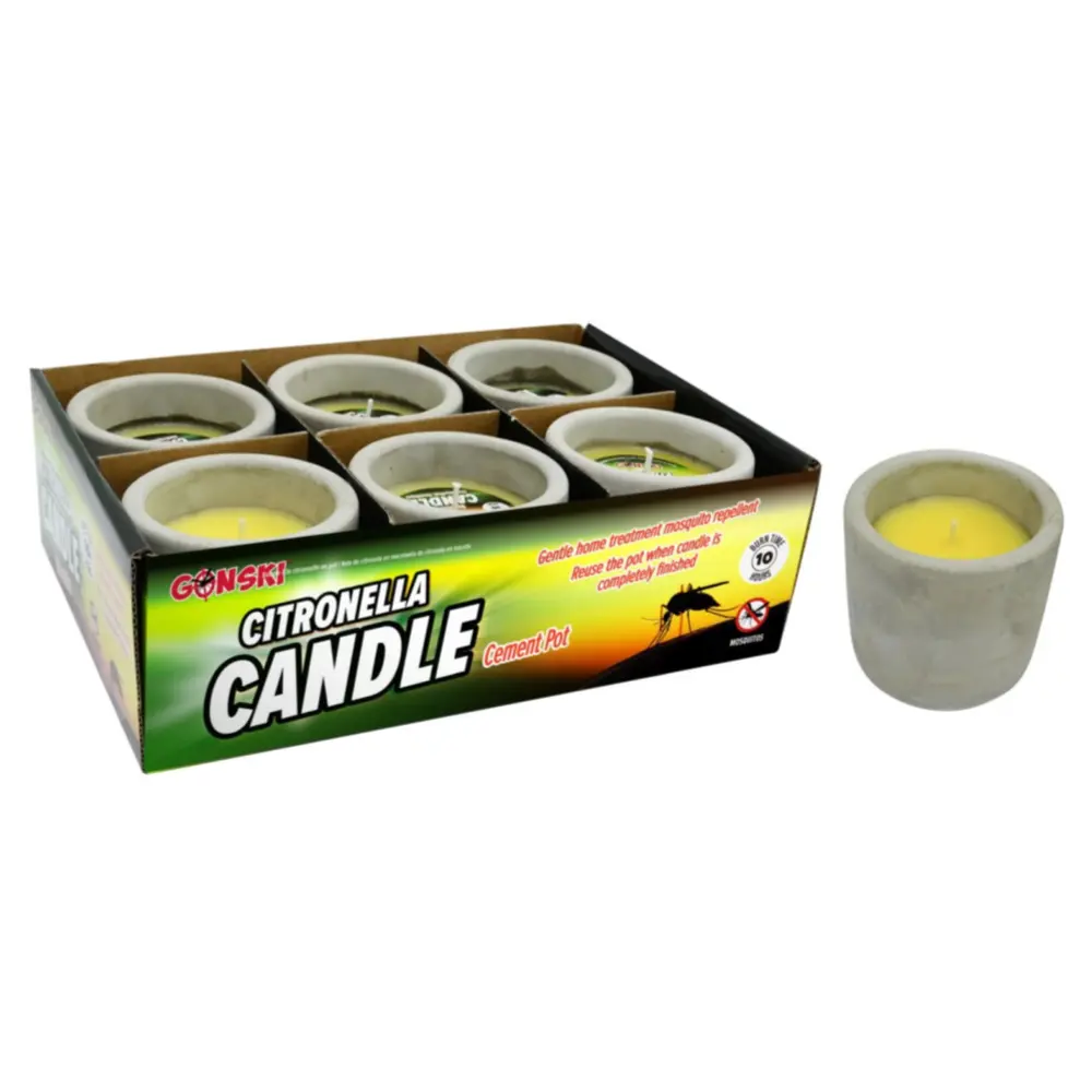 Nến Đuổi Côn Trùng, Gonski, Citronella Cement Pot Candle, Burn Time 10 Hours (70g) - UNCLE BILLS